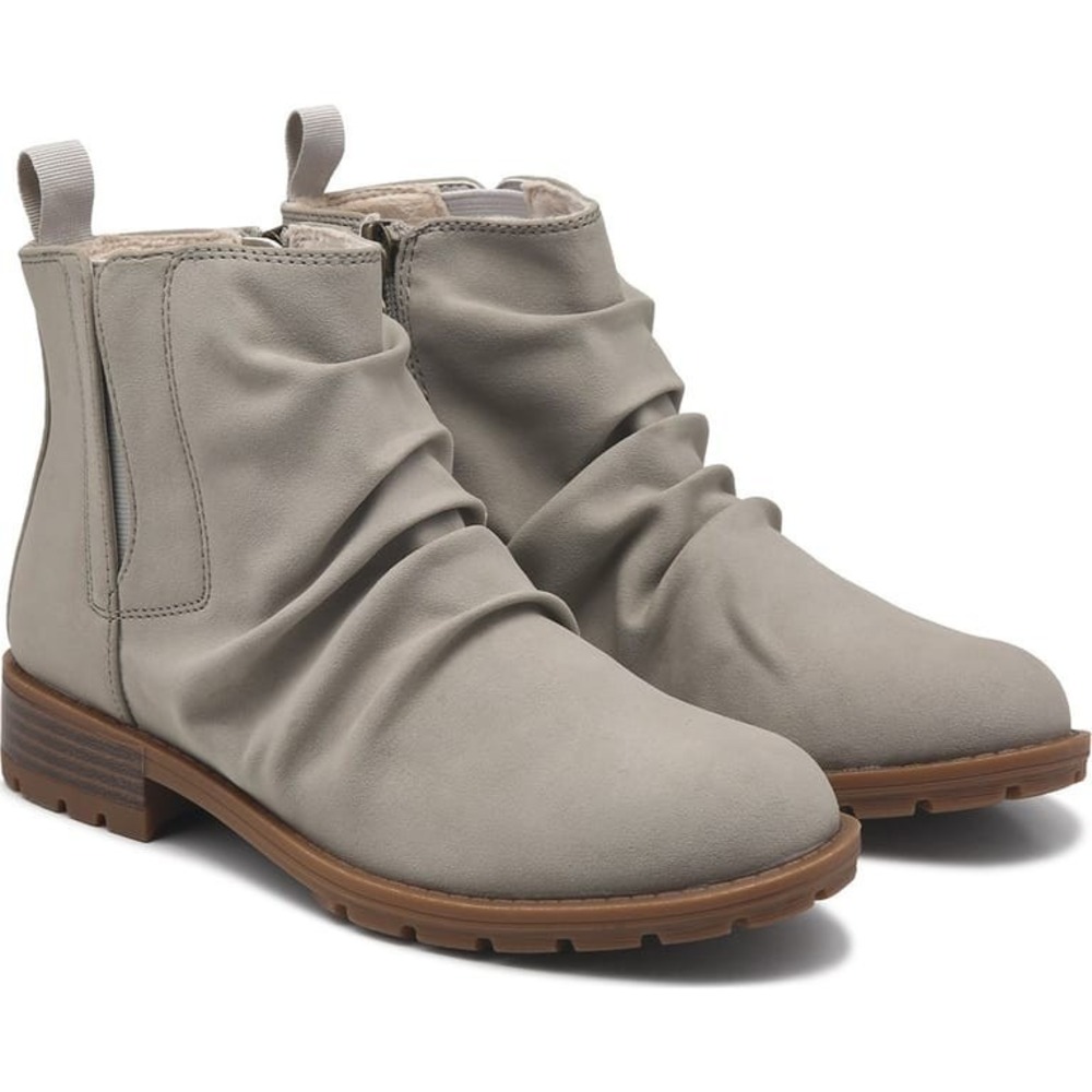 Quiet‎ Luxury Taupe Ankle Boots Ruched Minimalist Coastal Chic New Sporto 6M